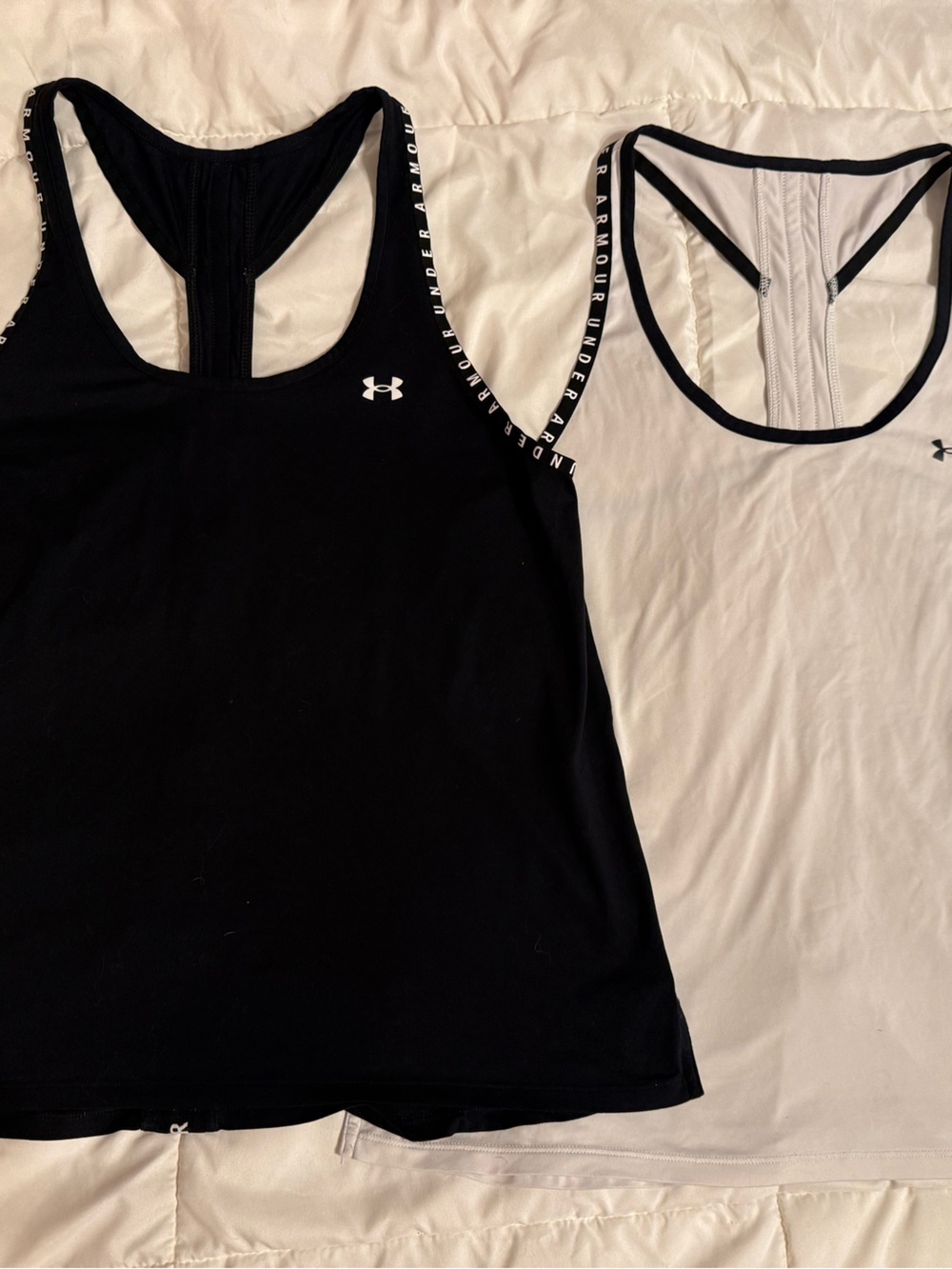 Under Armour Black Racerback Workout Tank Top with Branded Straps